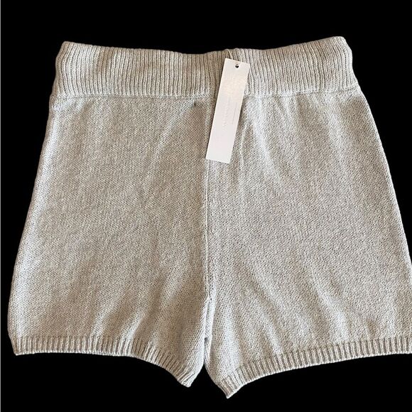Anthropologie One Grey Day light gray drawstring shorts NWT size S. Retail $148 - Picture 3 of 10